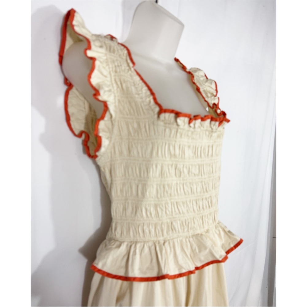 Free People Cream Midi Dress with Red Trim - Picture 6 of 12